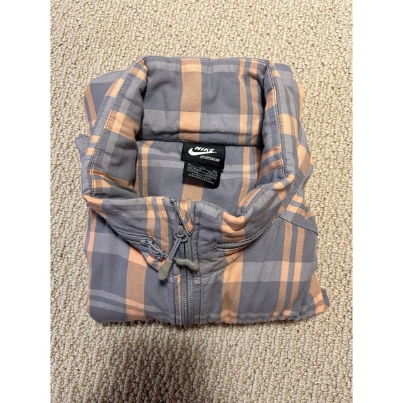 NIKE‎ NSW Plaid Hidden Hood Jacket Women Sz XL - Picture 7 of 8